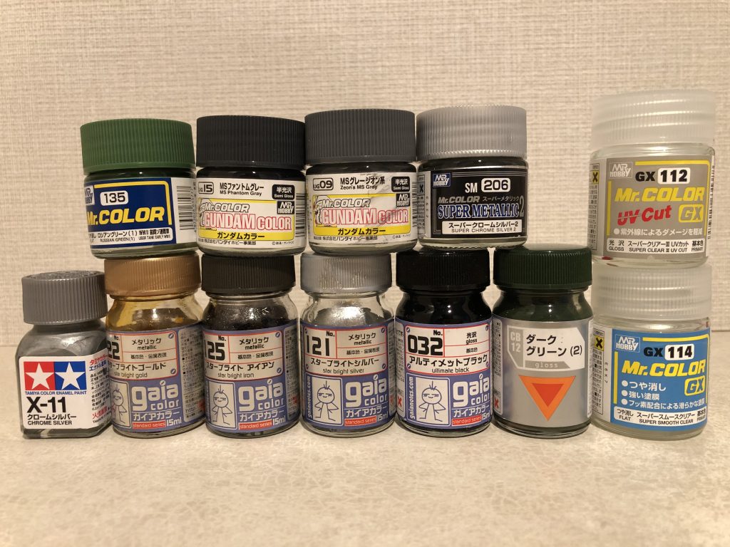 今回使用した塗料です🤗下地は黒サフで立ち上げています。緑のコントラストが上手くいきました。令和2年最初の作品として投稿させて頂きます。最後まで閲覧頂きまして、ありがとうございました🙇♂️