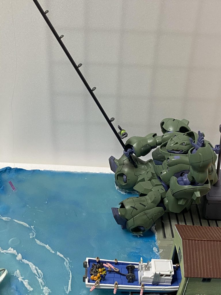 座り込みながら釣りするグシオン
可愛い