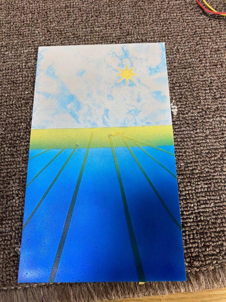 クリアブルーで塗装