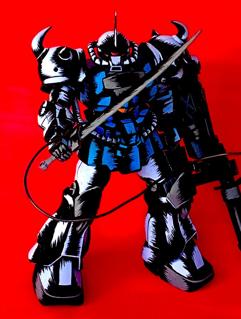 1/100 グフカスタム アメコミイラスト風模型–3枚目/制作者：@j_gunaka