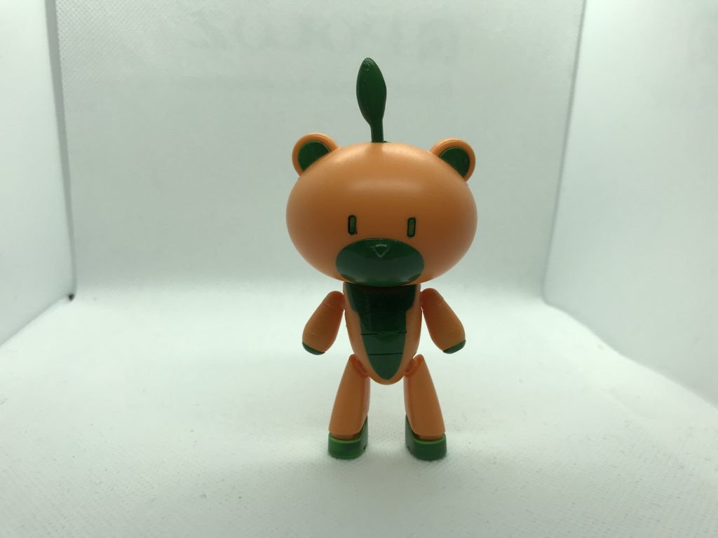 子供のミカンッガイです。
頭の葉っぱをランナーとパテで加工して塗装したのみです。
泣くと目からミカン汁ビームを出す設定です。