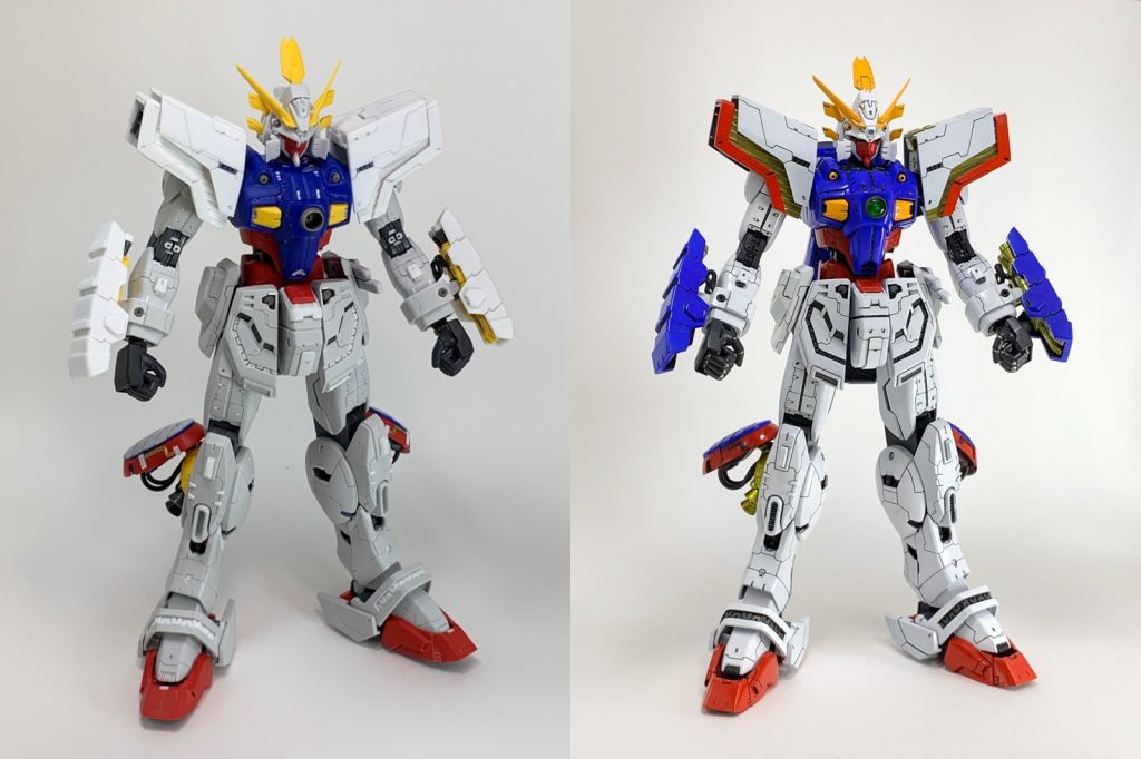 肩と手甲はプラ板スクラッチ