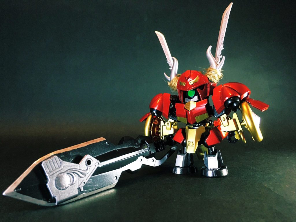 【‪ヴァルキュリア破砕大剣】
‪三百年前の大戦で太公望の末裔・姜斉国が開発した対戦艦級敵戦用の超重量武装。‬
‪古い謂れを持つが歳月を経て、機動戦の時代には無用の長物と忘れ去られ、臨淄モンターク商会が骨董品としてパーツを所蔵していた。‬

‪圧倒的威容を誇る五ヶ国合従軍の大将、[楽毅ゼネラル・レビル](https://gumpla.jp/sd/342693)に対抗する秘蔵の切り札として、田単ヘルムヴィーゲが独自の改修を加え当時以上の性能を引き出して決戦に臨む。」