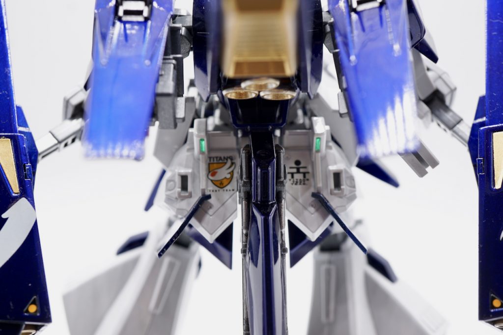 T３部隊のTRシリーズ共通のガンダムっぽくない、機体ごとにアレンジされた可愛いうさぎのマークがチャームポイント。初めてみたときは「え？」って思ったけど、今ではとてもお気に入りのエンブレム。