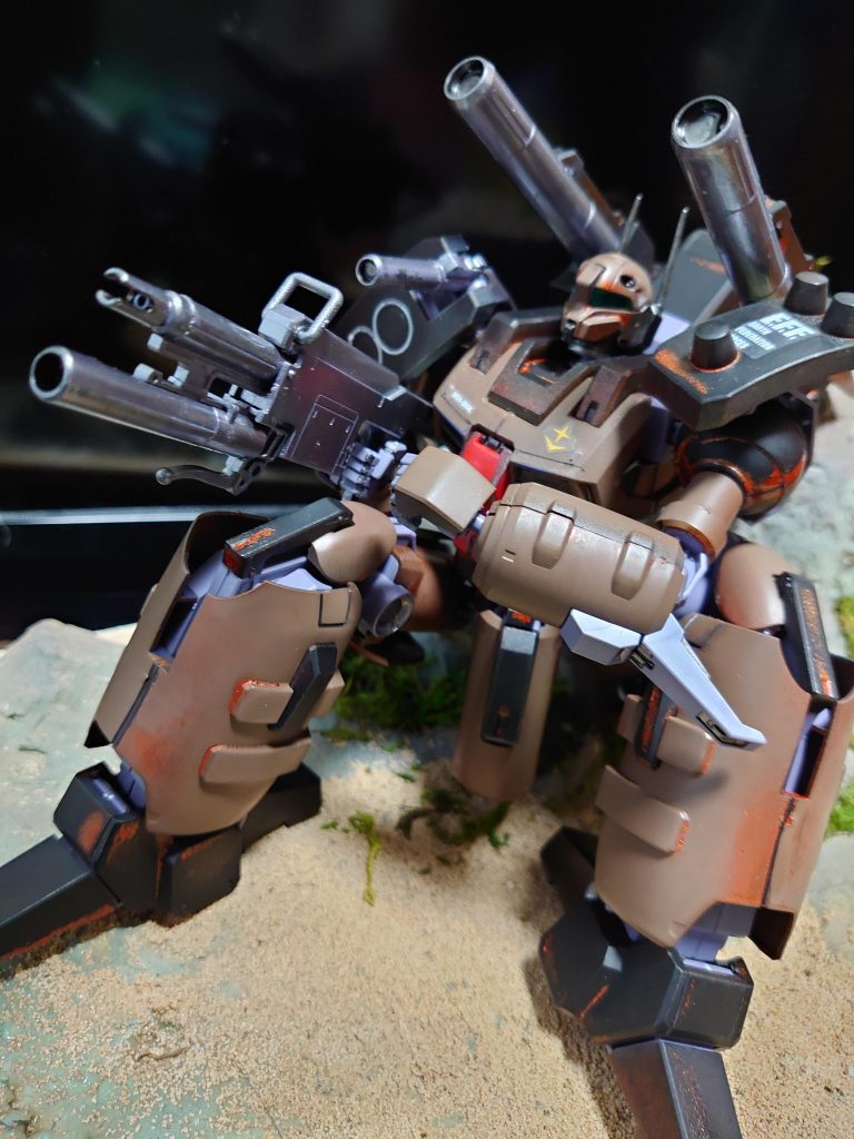 崖を背後にして、待機しています。