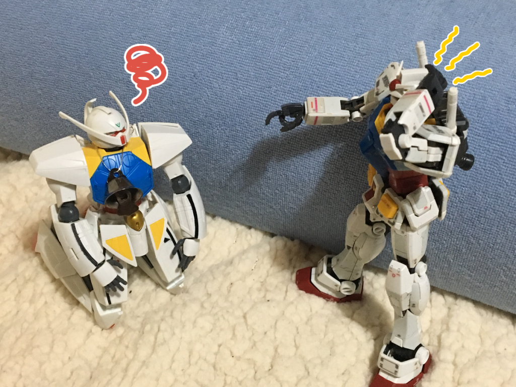 ダム：痛いとかいうモンじゃなかったぞ
∀：そんな怒ることなくない？
ダム：*オレは後頭部を強打してるんだが？*