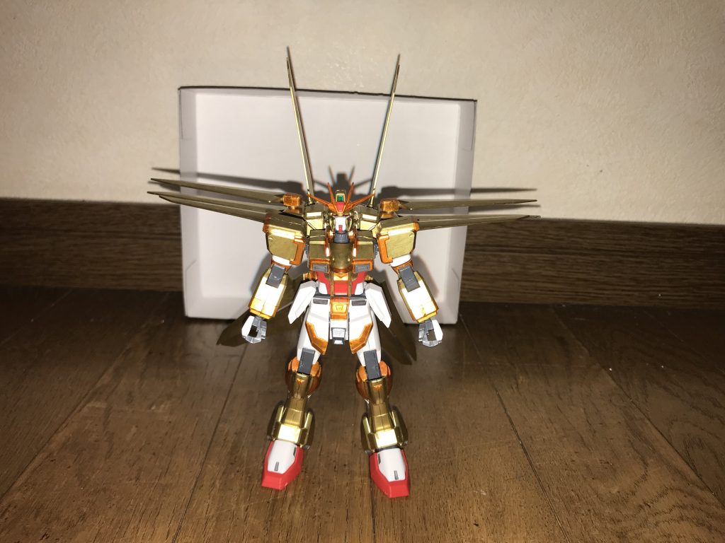 フライトモードハイパームーンウイングをフライトユニット状に変形した長距離移動・加速重視の状態。旋回性は若干低下するが、直線軌道での加速性は通常モードから飛躍的に向上する。その速度は、直線軌道での機動力だけならフォースインパルスガンダムエクストリームに匹敵する。