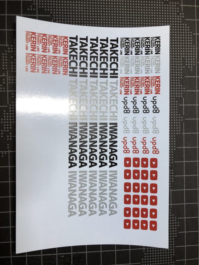 ▲オリジナルデカール 今更ですがたけし社長のスペル誤字ってます(1ミス