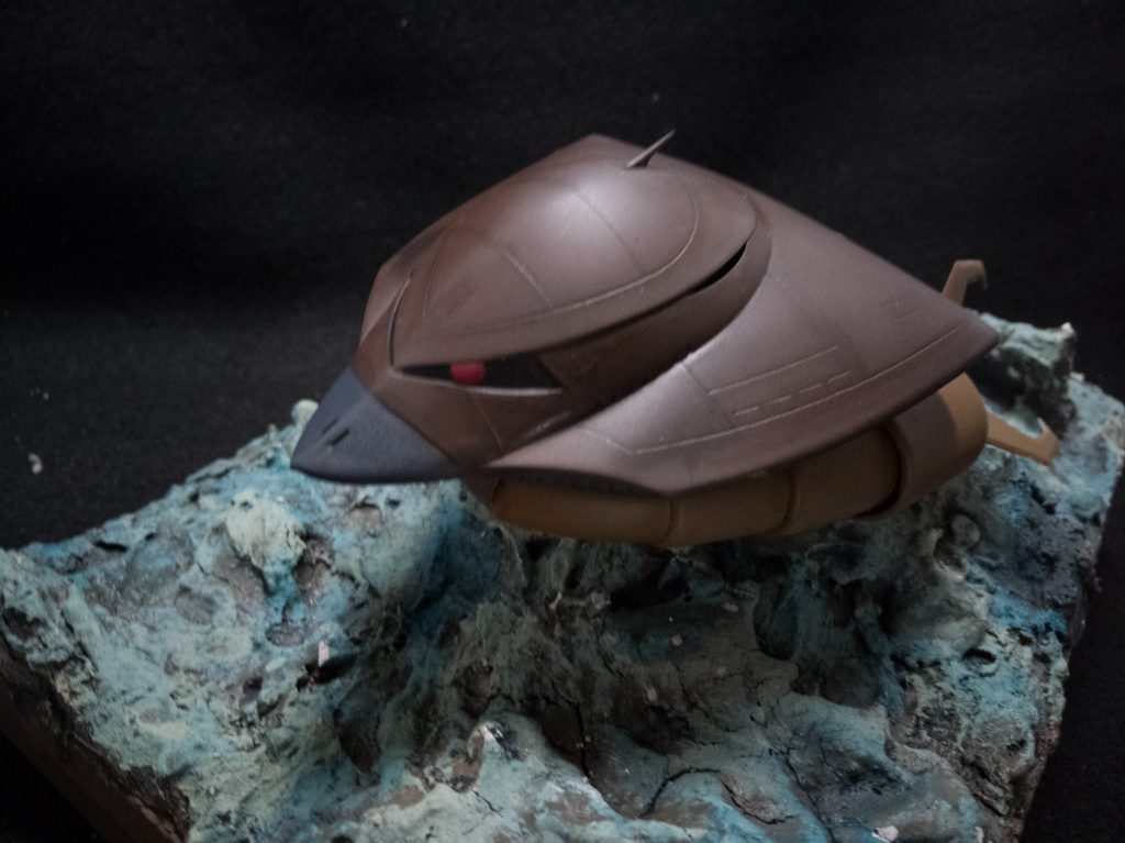 水性ホビーカラーのエアブラシ塗装と、エナメル、クレオスウェザリングカラー、リアルタッチマーカー、ウェザリングマスターなどで表情をつけています。