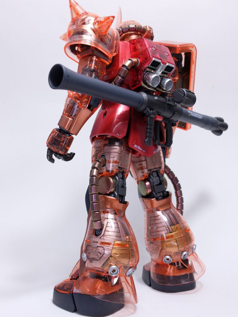 MG1/100 MS-06Sシャア専用ザクIIVer.2.0　クリアパーツ使用　部分塗装–3枚目/制作者：@raw_gun