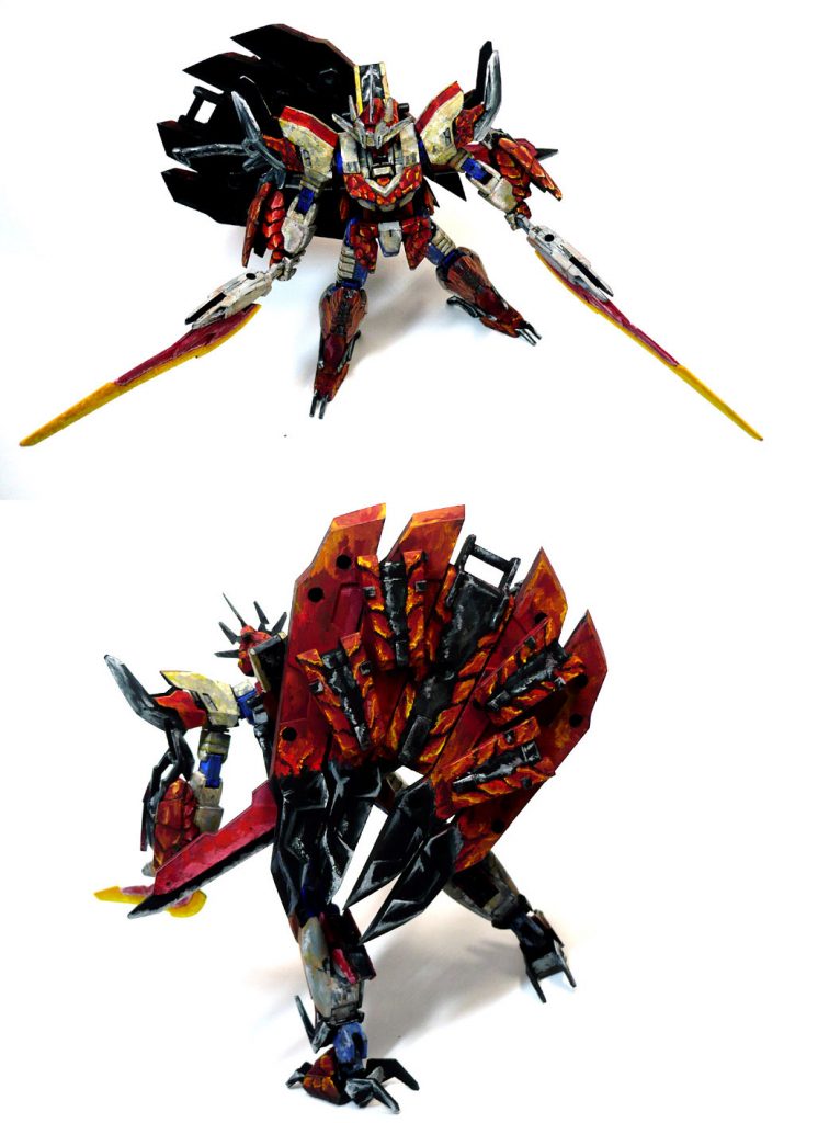 よくあるシールドを背負わせる姿も再現出来ます。