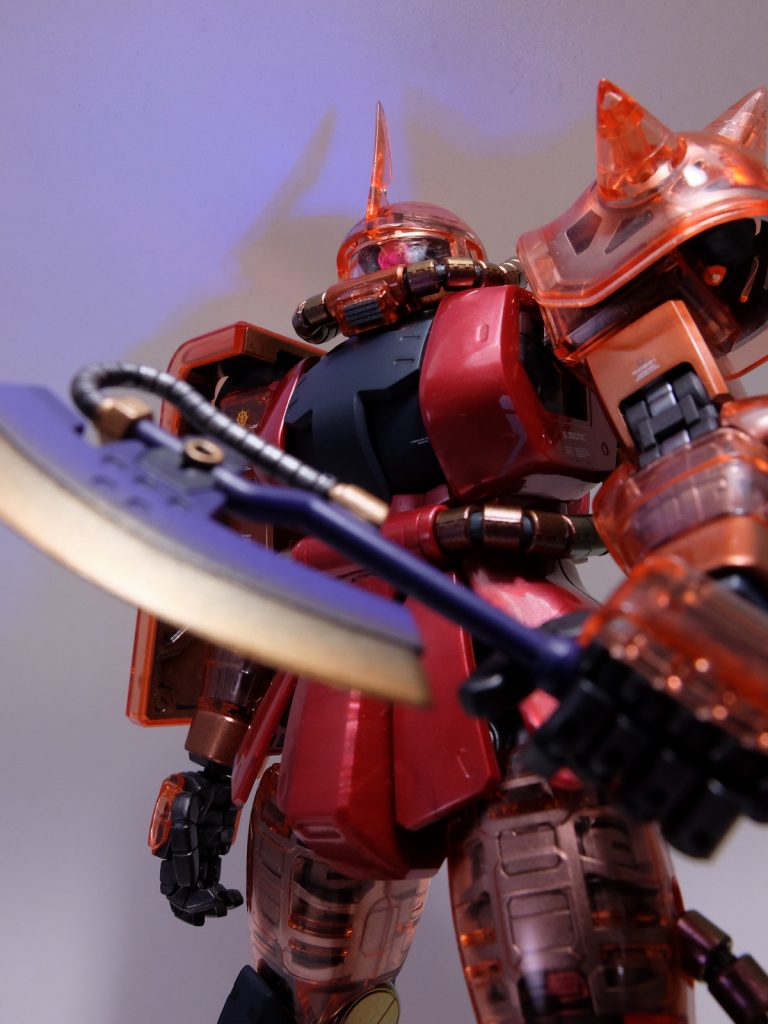 MG1/100 MS-06Sシャア専用ザクIIVer.2.0　クリアパーツ使用　部分塗装–2枚目/制作者：@raw_gun