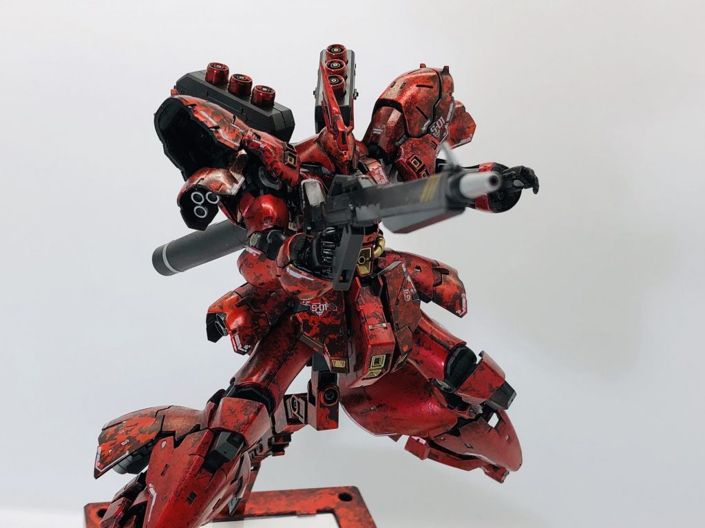 カラーレシピ

 
・本体
レッド1
〈ク〉ブラック（100%）→〈ク〉シルバー（100%）をラップ塗装→〈ク〉クリアレッド→〈ク〉ルビーレッド
 
レッド2
〈ク〉ブラック（100%）→〈ク〉ラフゴールド（100%）をラップ塗装→〈ク〉クリアレッド→〈ク〉ルビーレッド
 
ブラック
〈ク〉ブラック（100%）→〈ク〉メタルブラック
 
シルバー
〈ク〉シルバー（100%）
〈タ〉シルバー（100%）
 
ゴールド
〈ク〉ラフゴールド（100%）
〈タ〉ゴールド（100%）
 
・ライフル
〈ク〉黒鉄（100%）
〈ク〉メタルブラック（100%）