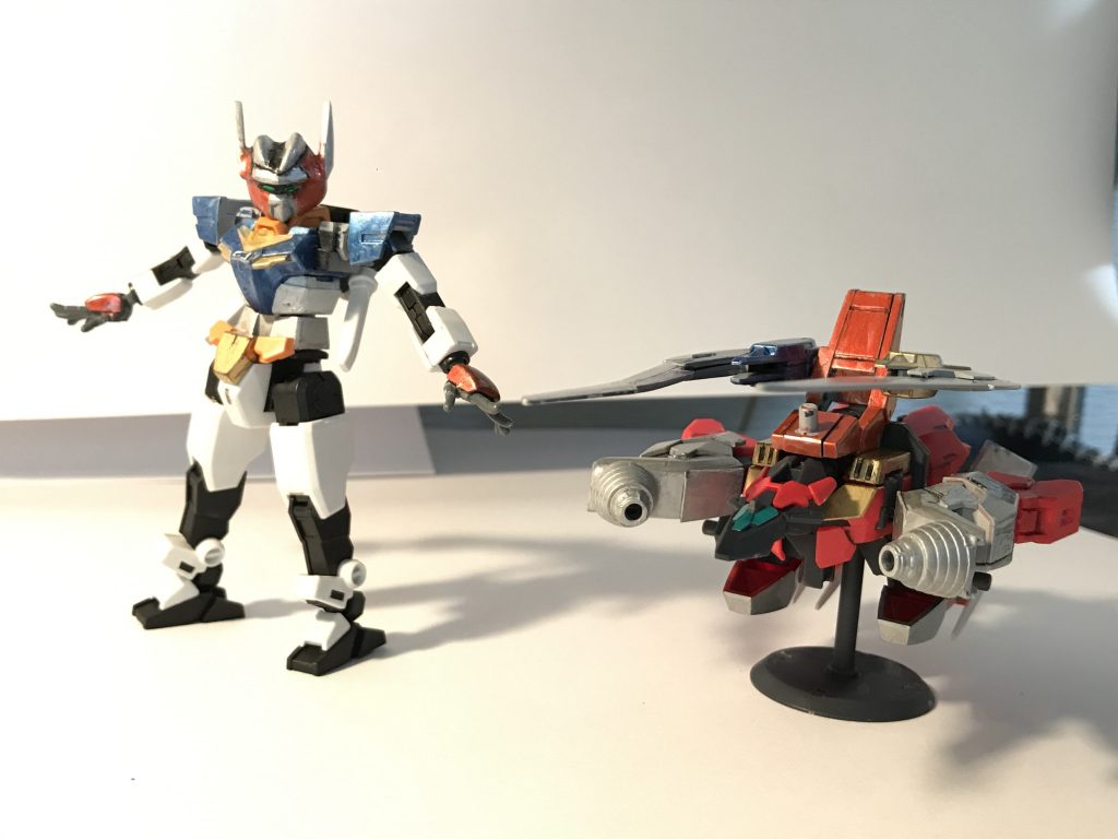 分離状態
ケンリュウ状態を再現するつもりで肩を青色にしましたが、顔がバイカンフーだから無理がありますね(笑)