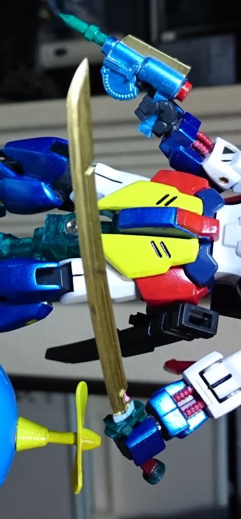 武装はドラえもんの道具の「名刀電光丸」と「ショックガン」をイメージした物を作製してみました
＊ザンダクロスに手持ち武装無いけど