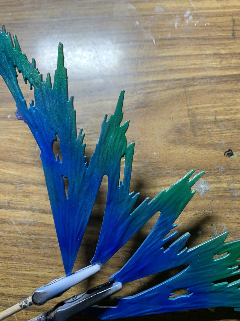 エフェクトはシャインシルバーを下地にクリアブルー、クリアグリーンでグラデーションしてみました!!