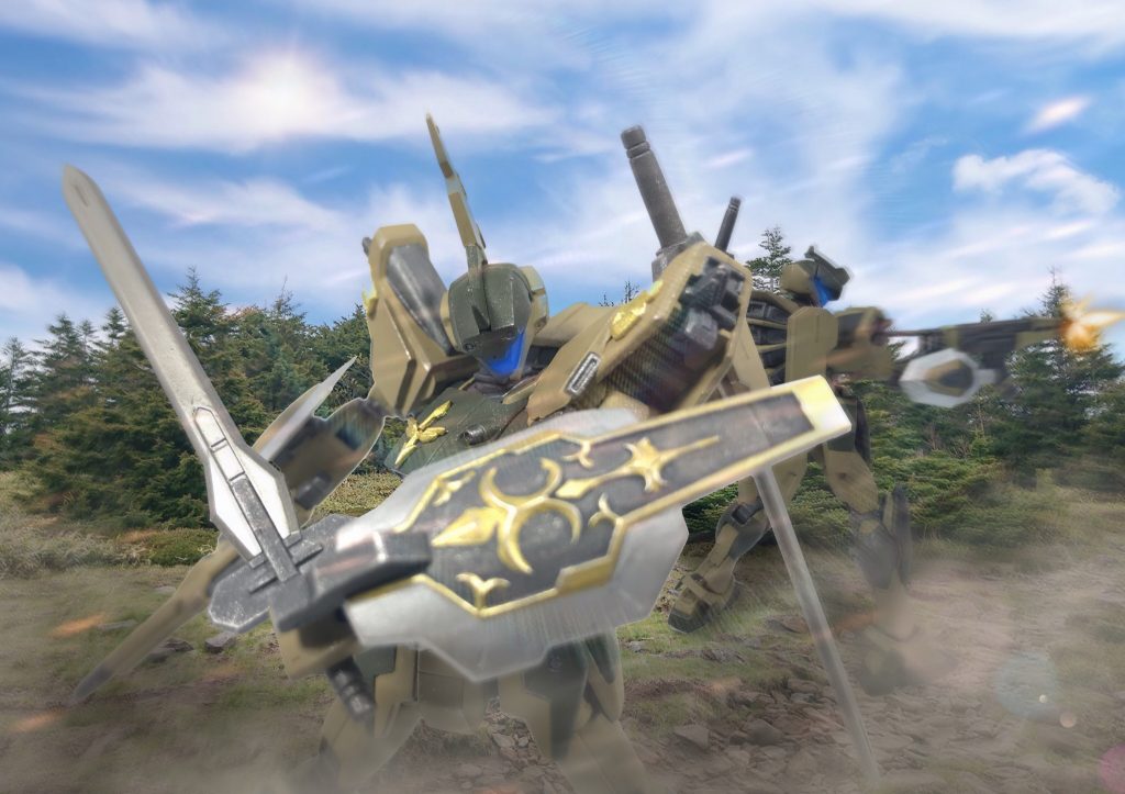 ## [戦闘シーンイメージ]

複数の量産モデルの機体と少数の指揮官機となるハイエンドモデルの機体による編成が一般的である。