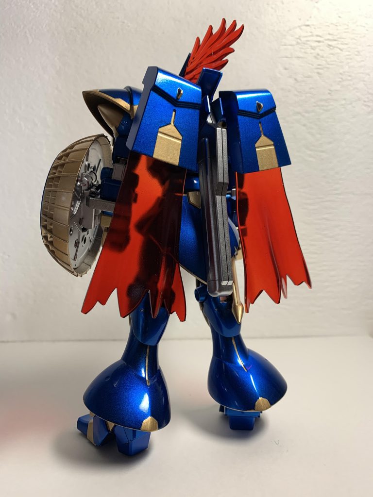 背面
元々クリアイエローのマントエフェクトをクリアレッドで塗装。写真ではわかりづらいですが元々のイエローを生かして若干深い赤からオレンジにグラデーションしています。