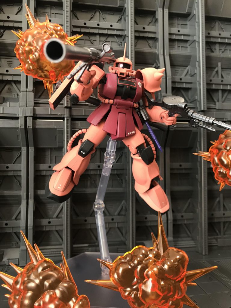 実は1体、シャアピンクの塗装を失敗したやつがありまして…結果的に武器は2体分あります(笑)

最後までご覧頂きありがとうございました。