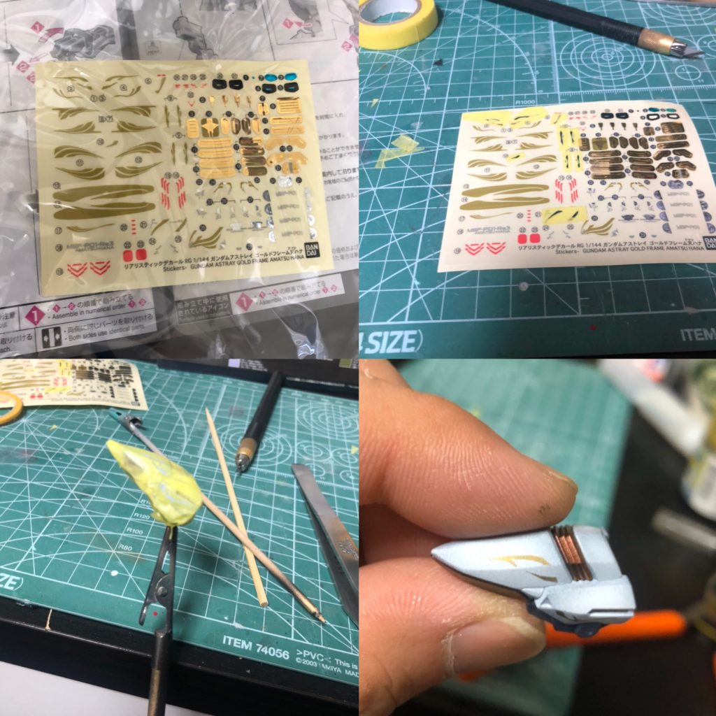 肩のマーキングは塗装です。
リアリスティックデカールの上にマステ貼って切り抜きました。他の箇所もやったんですけどきれいに左右対照にするのがあまりにも難しくて、出来納得いかなかったのでがやめました。
妥協してベルテクスのデカール貼ってます。