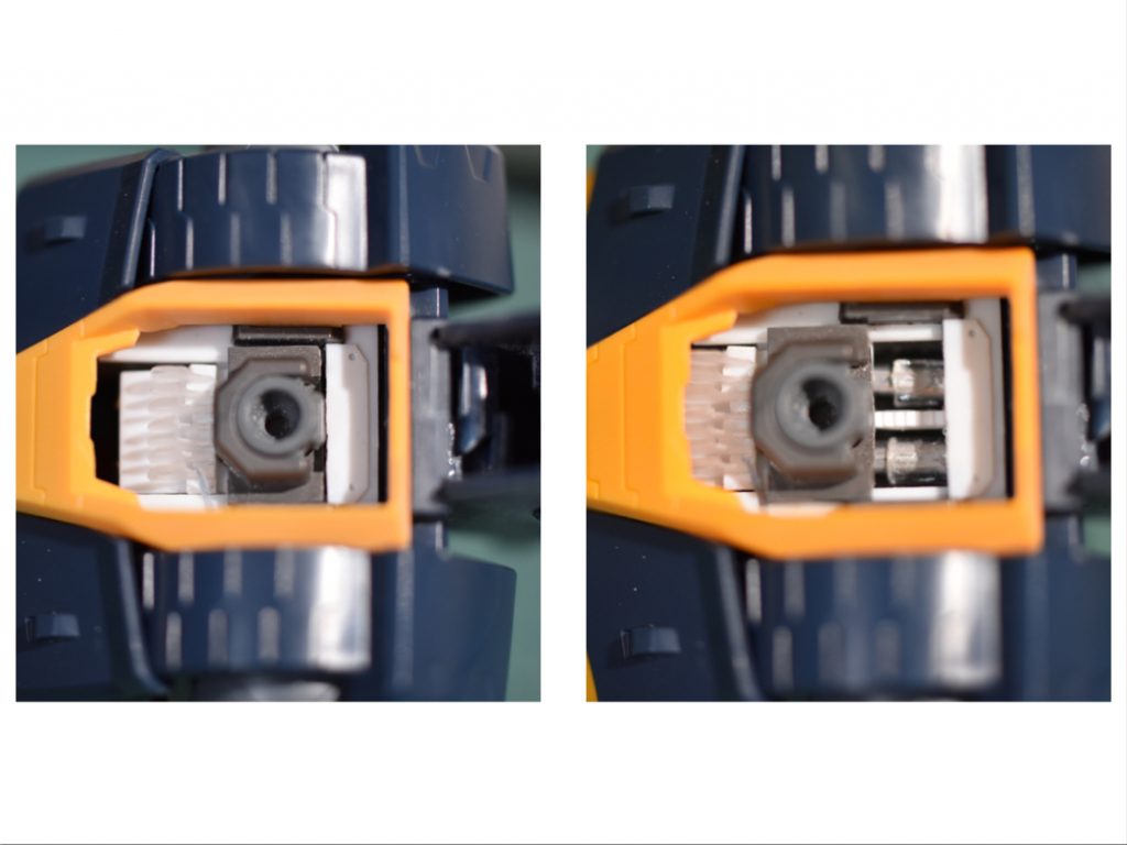 首基部をスライドするよう加工し、