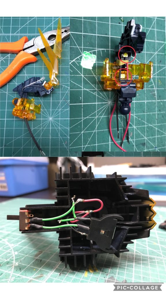 制作途中
電源が思ったよりかさばり、あれこれ削りました。
学生以来久しぶりのはんだ付けでしたが、配線に熱がうまく伝わらず、特に予備はんだ付けに苦戦しました。