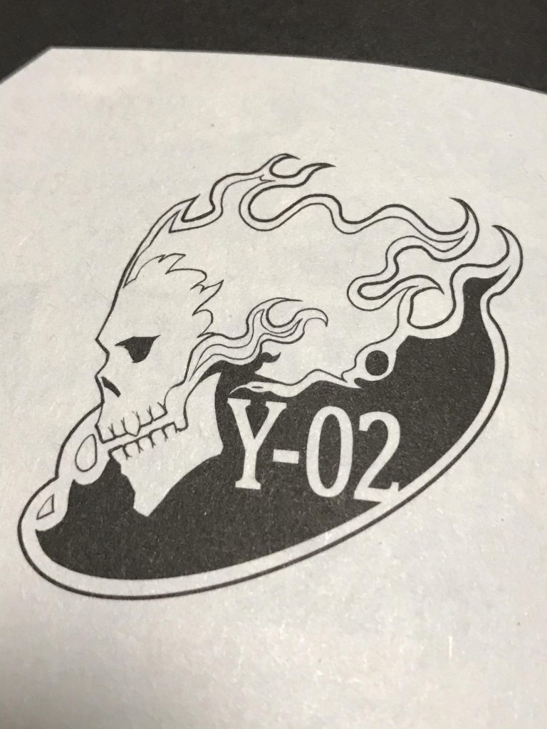 掲載箇所が余ったので、デカールの製作工程を。
コミックの1ページをスマホでパチリ。