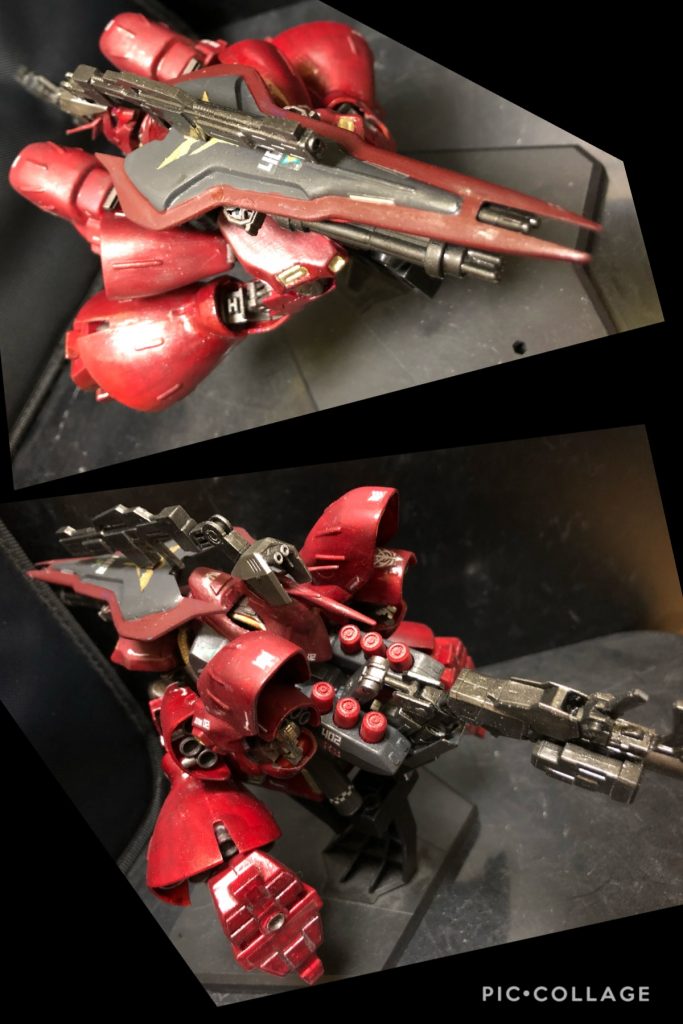 ・サザビーフライヤーサザビーの可変形態。各部スラスターが機体後部に集中する事で機体の推進速度は約3倍となる。バカな!シールド内にビームガトリングを2門装備。