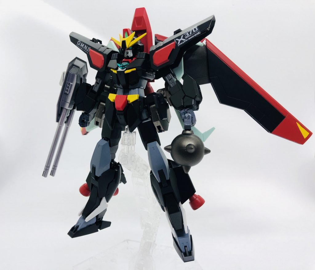 レイダーアーマー装着。アースレイダーガンダムになります。レイダーガンダムと比べると、機体全体がシャープにし上がった感じがします。