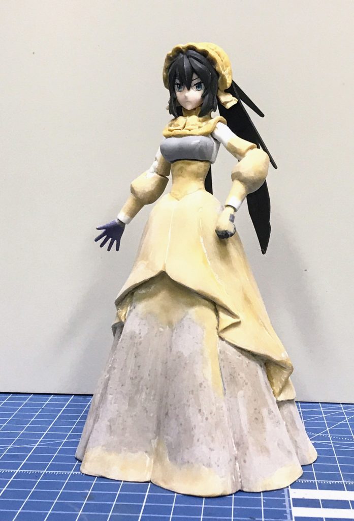 全体の形が出たところ。使用したパテはセメダイン木部二個とタミヤ速硬化二個。