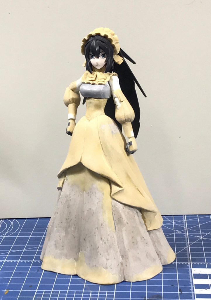 フリルやパフスリーブの削り込み。