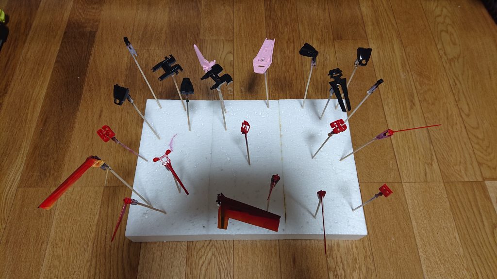 乾燥中のストライカーパック+シールド