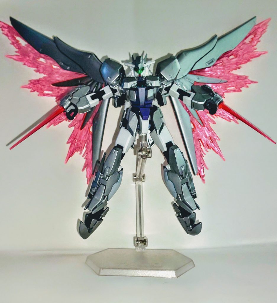 ・アクセルバースト
一定以上のエネルギーをチャージすることにより発動可能になるパワーアップモード。
機体性能が一時的に数倍にまで跳ね上がり、特にスピードはヴォワチュールリュミエールの効果もありGBNの描画速度を上回るレベルにまで達して無数の分身を発生させる。
また、エネルギー濃度の上昇によりビームの色が緑からピンクに変化する。