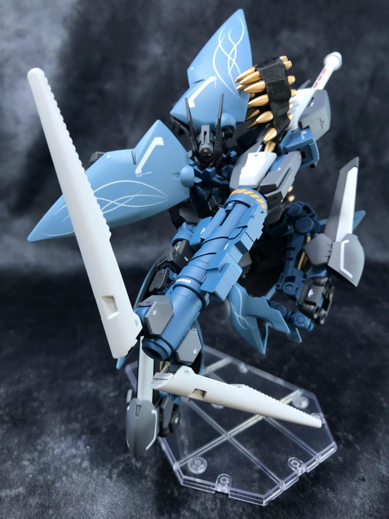 両腕の大筒を接続、電磁加速+パイルシリンダーで射出速度を大幅アップ！
ダインスレイヴ ？なにそれ知らなーい！