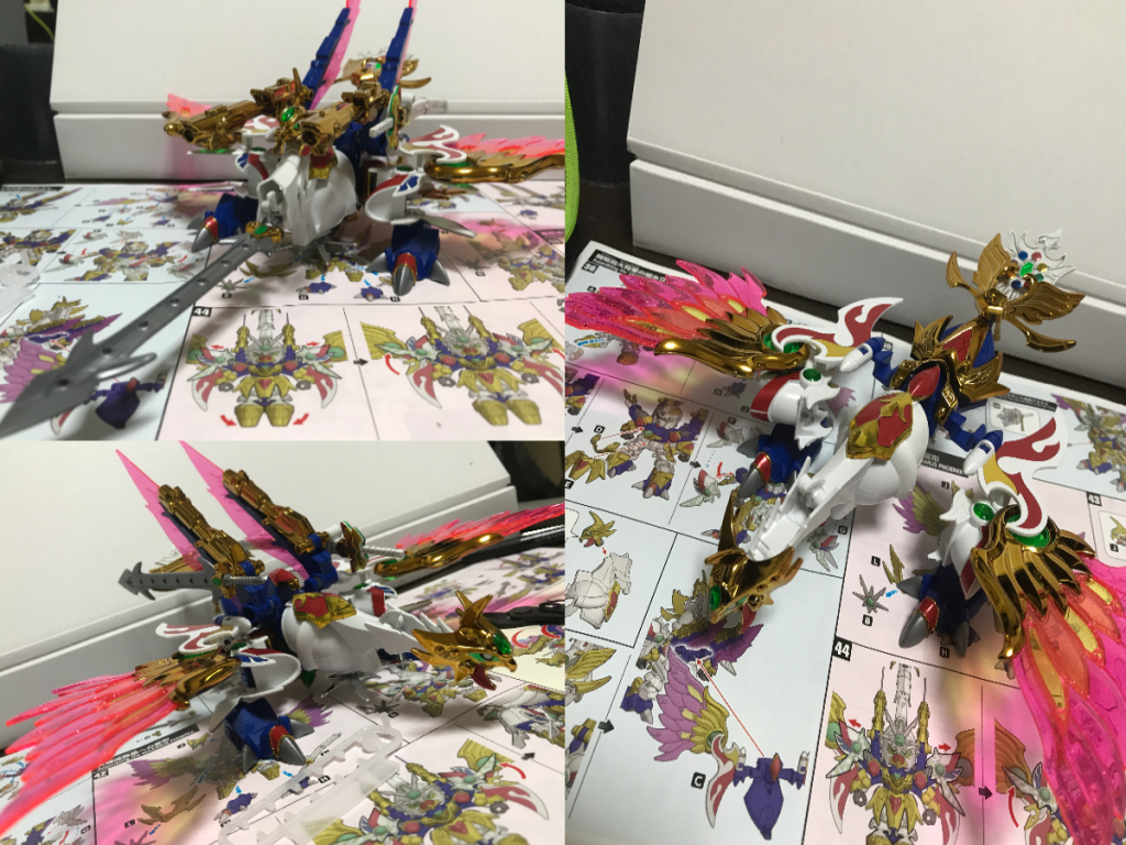 左上から鳳凰要塞艦(ﾌｫｰﾄﾚｽﾌｪﾆｯｸｽ)
左下が大輝煌鳳凰(ﾏｸｼﾏｽﾌｪﾆｯｸｽ)
右が迦楼羅鳳凰(ｶﾞﾙｰﾀﾞﾌｪﾆｯｸｽ)です♪