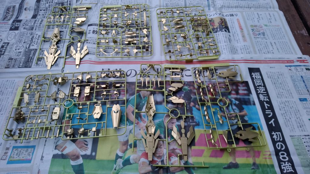 マーカーエアブラシでランナー塗装