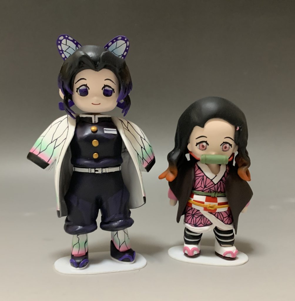 先月製作した禰豆子とのツーショット。初投稿でいきなりド変化球の作品をアップしてしまいましたが、普段は普通のガンプラを作っています。