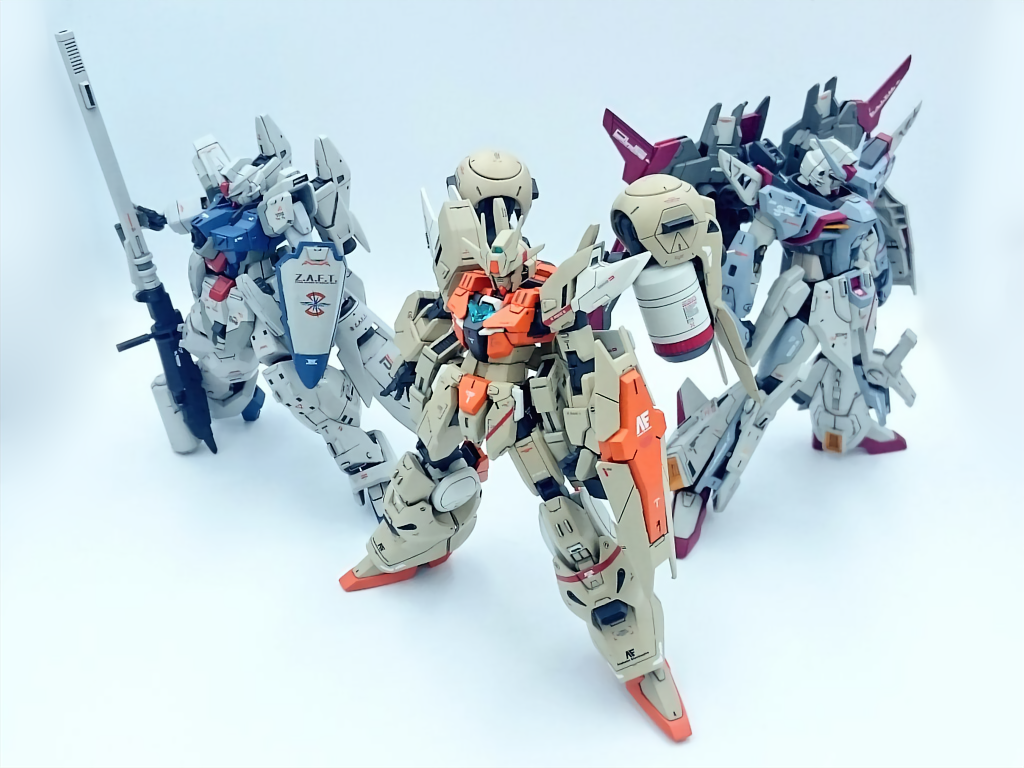 レインリリィを含めて最近製作したガンダムタイプを並べてみました！
2機ともGUNSTAさんに投稿しているので見ていただけたら幸いです！
インパルスとデスティニーに続きこのレインリリィもチームで戦闘する的な妄想の元製作していました。