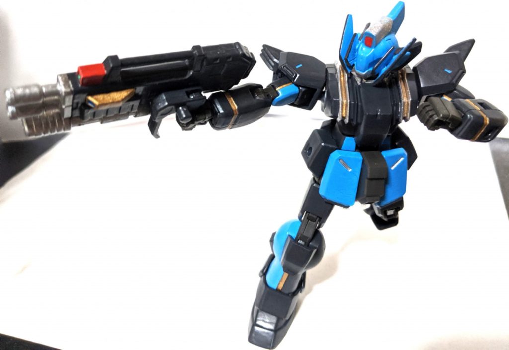 「本機体の生命線とも言える武装「ディエンドレスガン」、基本的にこの武装のみで戦闘を行い、状況に応じて射撃モードを切り替える事も出来る機能が搭載されている」
本武装はMSGシリーズの物を改造して制作しました。