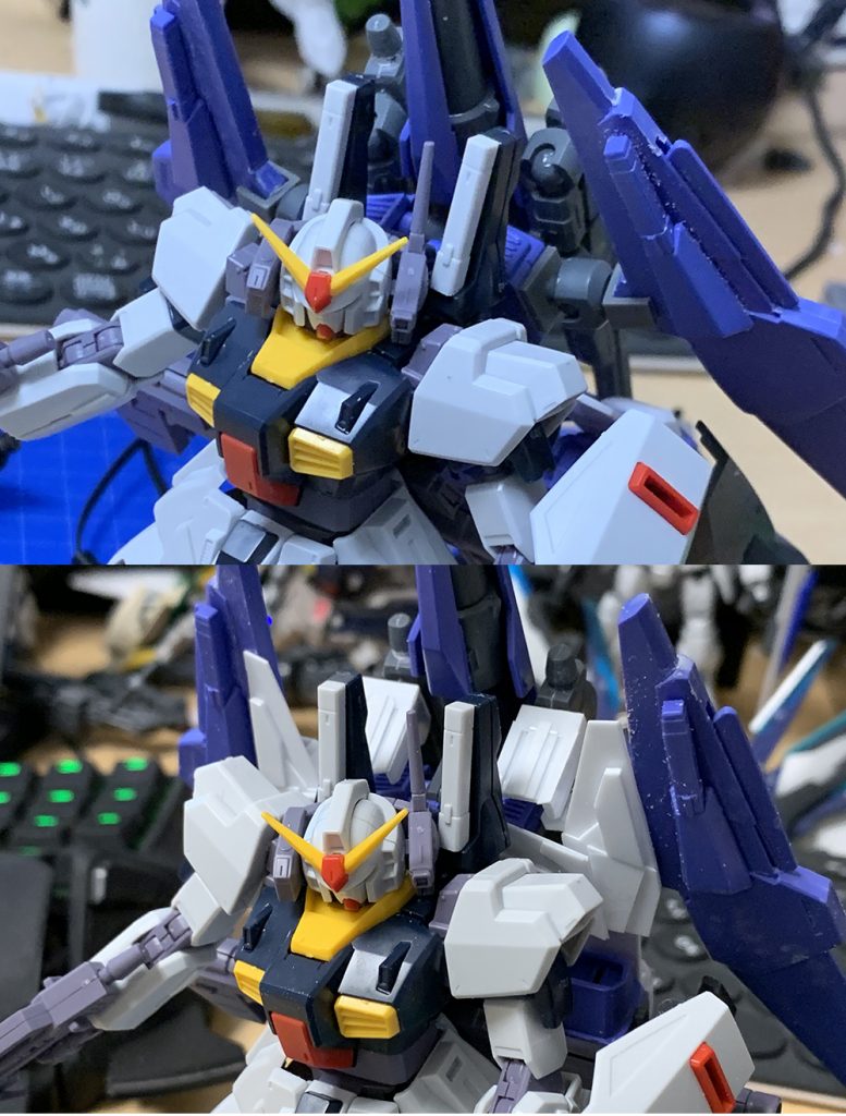 ボールジョイントはなるべく見えないように、無理やり加工してます。
隠しつつ、きちんとディテールとして見栄え良くするって難しいですね。