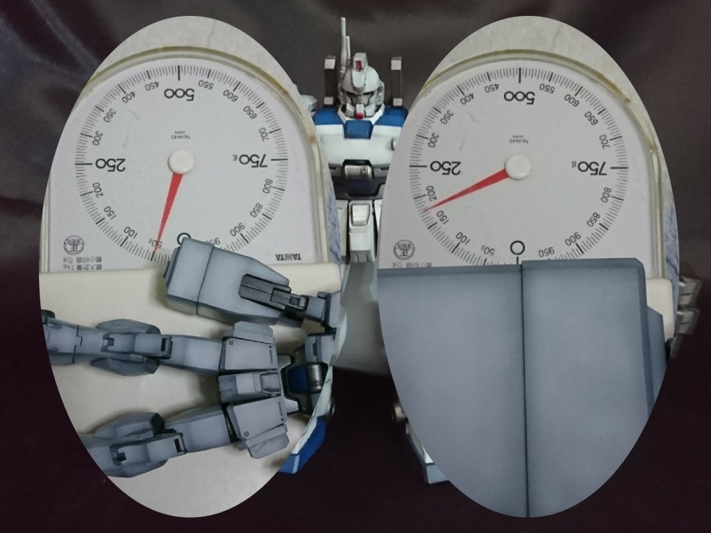 軽量化を意識して作ったからかEz8が50グラムに対し左腕は180グラムでした