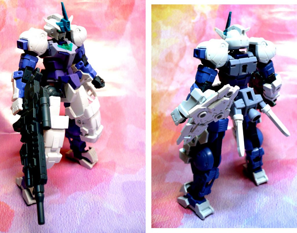 背中に30MMのパーツを取り付けたいので
コアガンダムのバックパックは腰に取り付けました。