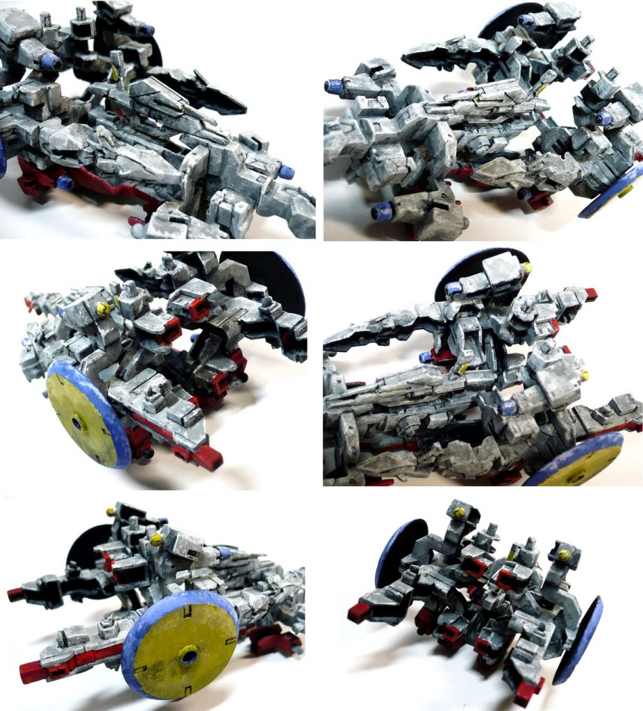 各部のまとめ画像。
フレームのディテールが細かいので
何となく戦艦っぽい機械的なイメージがございます。
後方部分が何となくジュピトリスっぽい…気がします。