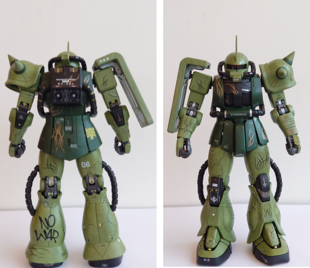 front & back
片側だけの筋彫りは、左右の対称性を合わせなくていいので、複雑な彫り筋でもトライすることが出来ました。