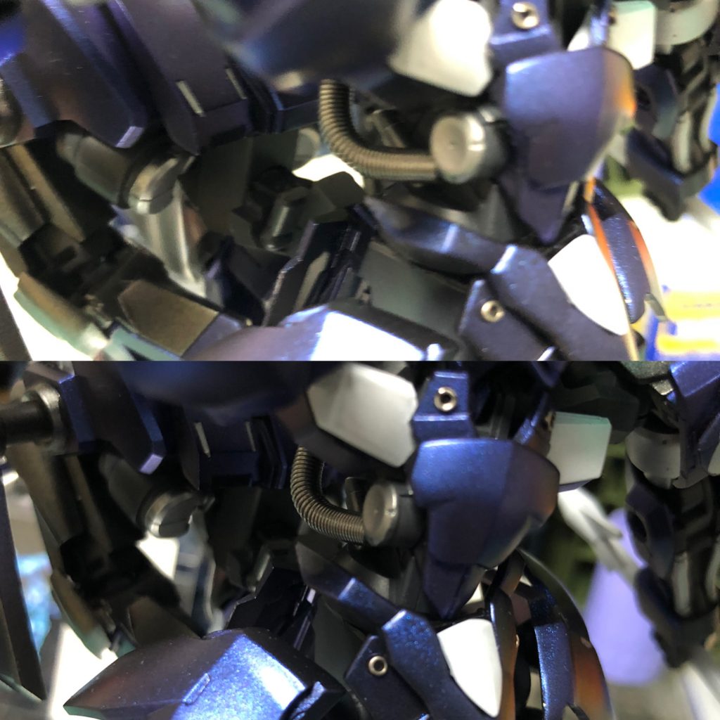 メッキビーズ埋め込みとスプリング置き換え。
スプリングはアルエンデさんのバルバトスのパクリです。マネさせてもらいました(*´ω`*)