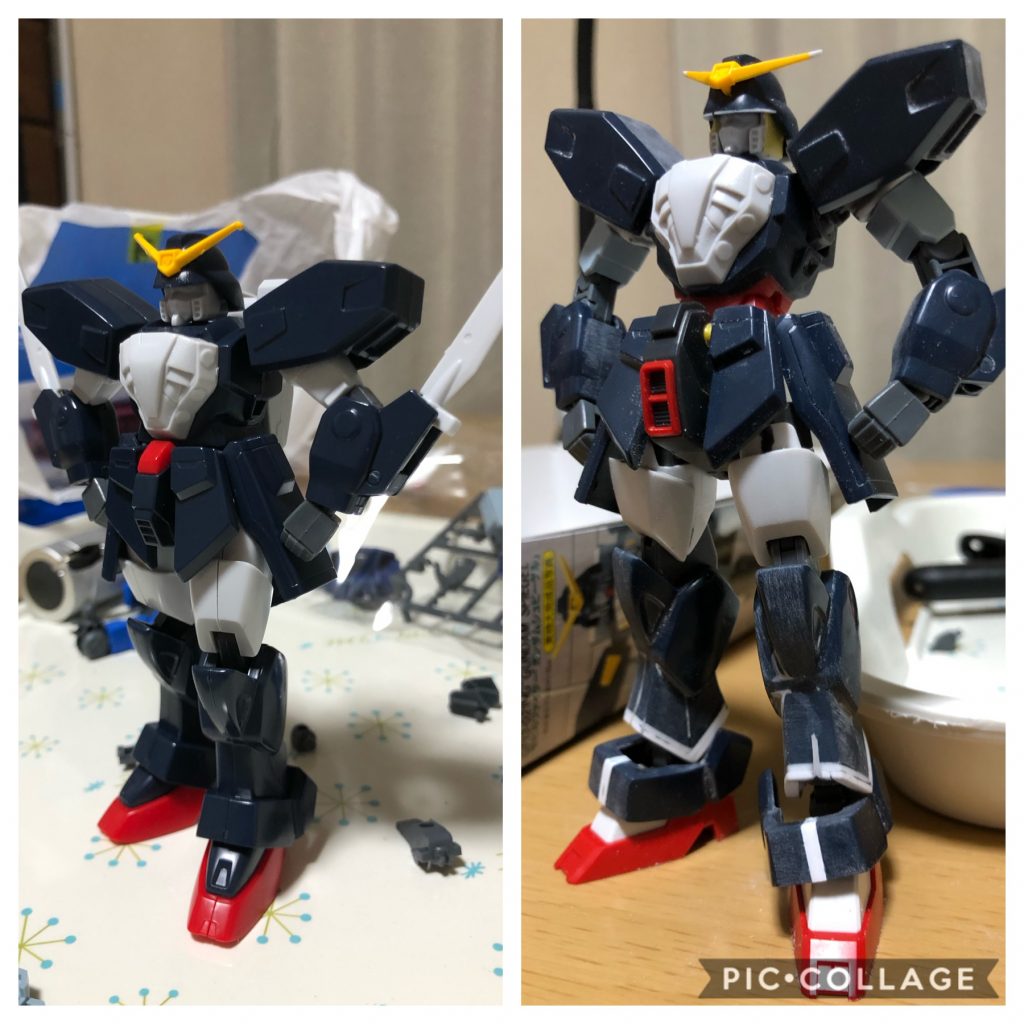 左：パチ組
右：加工途中