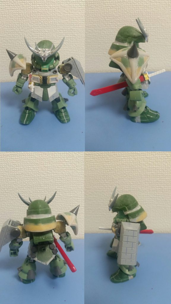 CSフレームが優秀なのでZAKUⅡをベースにパテとプラ番等をペタペタ付けてます。
