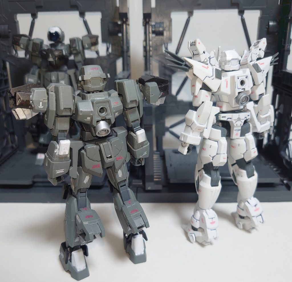 一般機からの変更箇所はＧストライカーのテストデータからフィードバックされた結果という設定になっており、そのため胸部、脚部などにその面影がうかがえるような改修にしてみました。