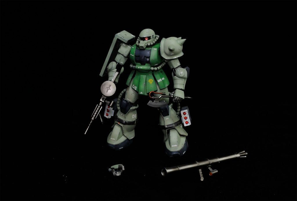 HGUC量産型ザクです。このキット、実は凄い名キットだと作ってみて分かりました。