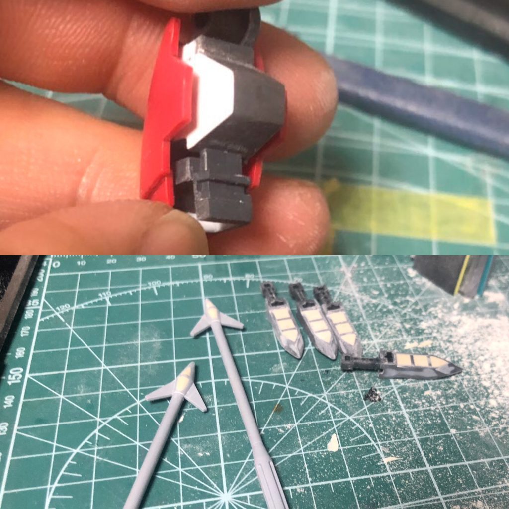 肉抜き、目立つとこプラ板とかパテで処理。